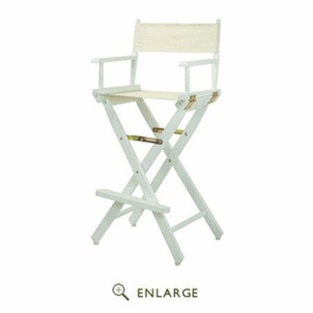 BETTERBEDS 230-01-021-12 30 in. Directors Chair White Frame with Natural & Wheat Canvas BE4265519